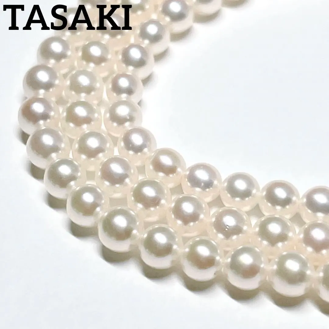MIKIMOTO ミキモト パール 真珠 3連 ネックレス シルバー