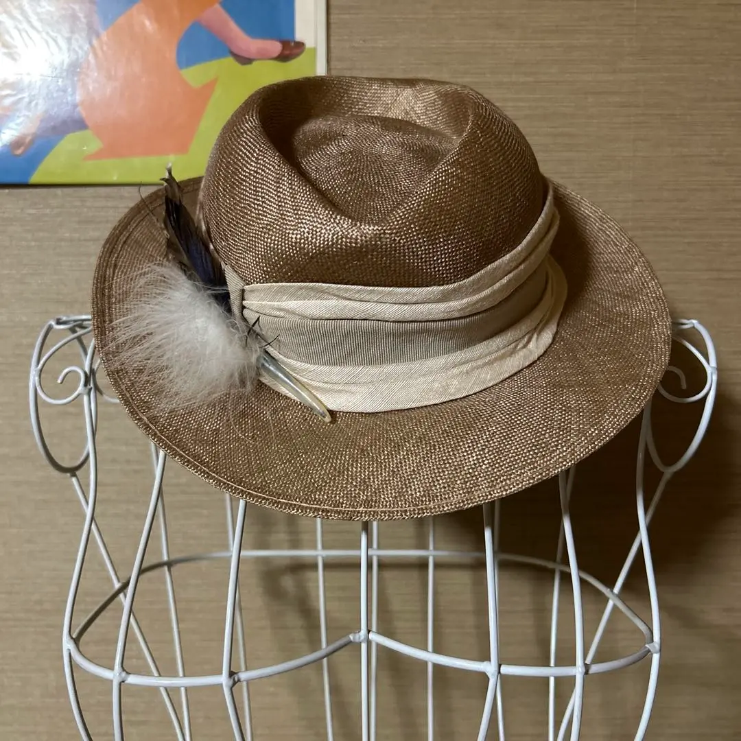 レトロ古着 marida フェザー＆リボン トーク帽 ヴィンテージ 古着 レトロ古着 marida フェザー＆リボン トーク帽 ヴィンテージ