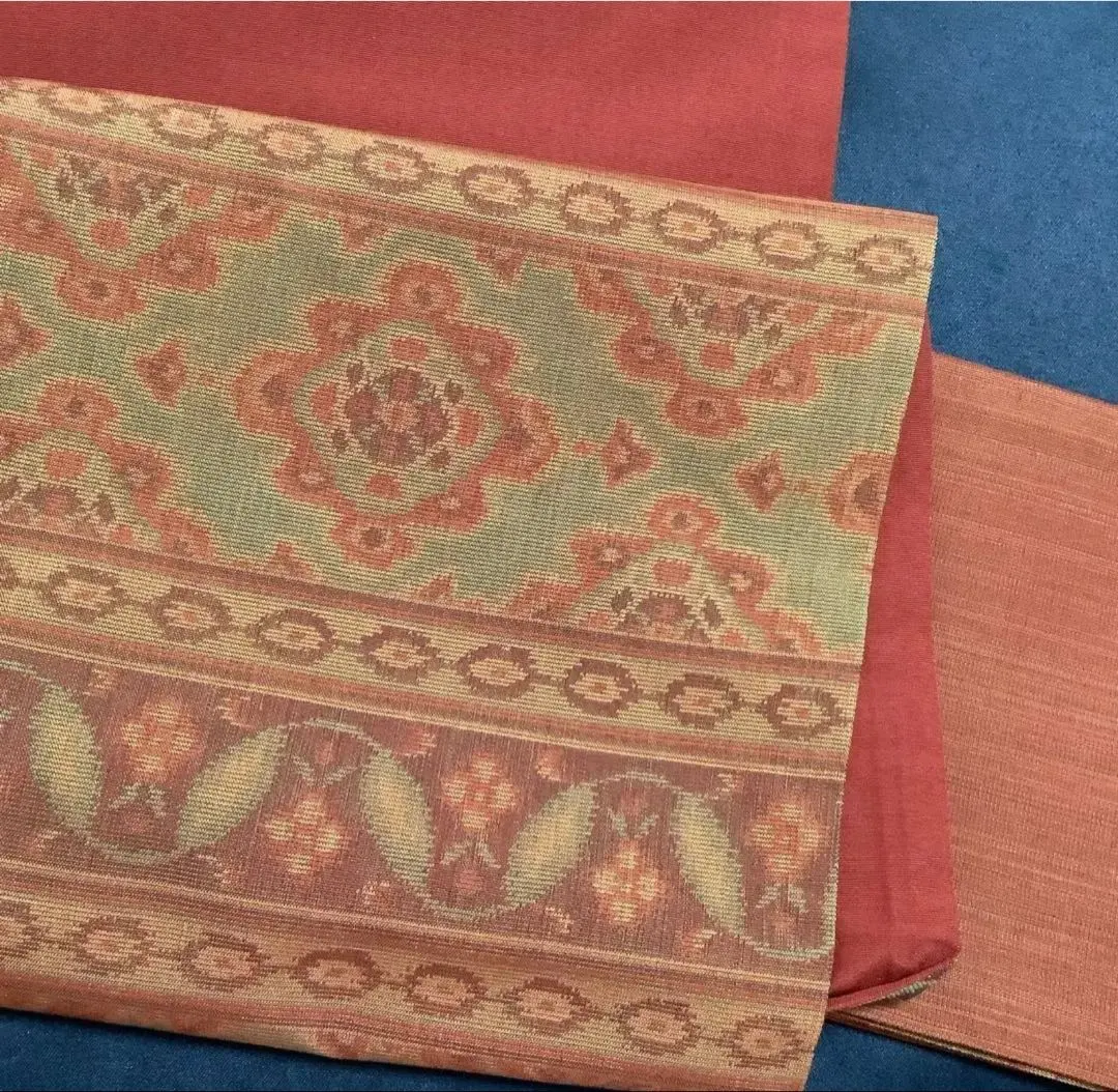 Thumbnail of My Hobby: Obi! [Asian Pattern] Vermilion Red and Burgundy Nagoya Obi [Six-Patterned] -ku