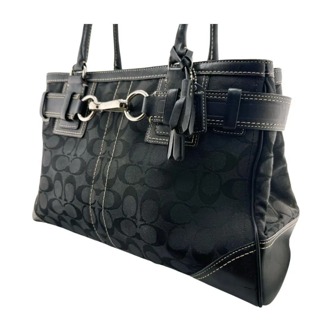 美品　コーチ 10246 ハンプトンズ トートバッグ シグネチャー キャンバス 美品】COACH(コーチ)ハンプトンズ シグネチャー キャンバス