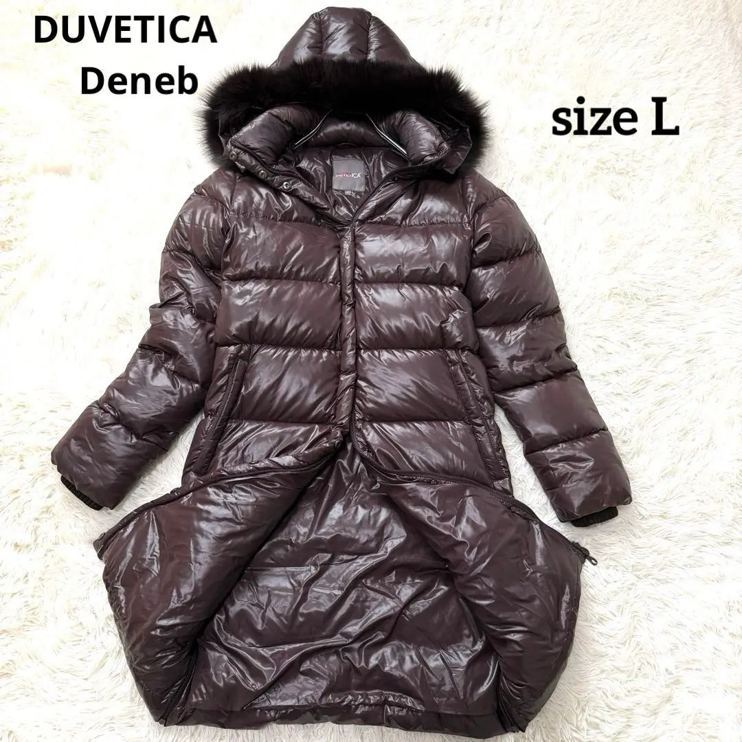 Thumbnail of Excellent Condition DUVETICA Deneb Down Coat Long Fur L Brown