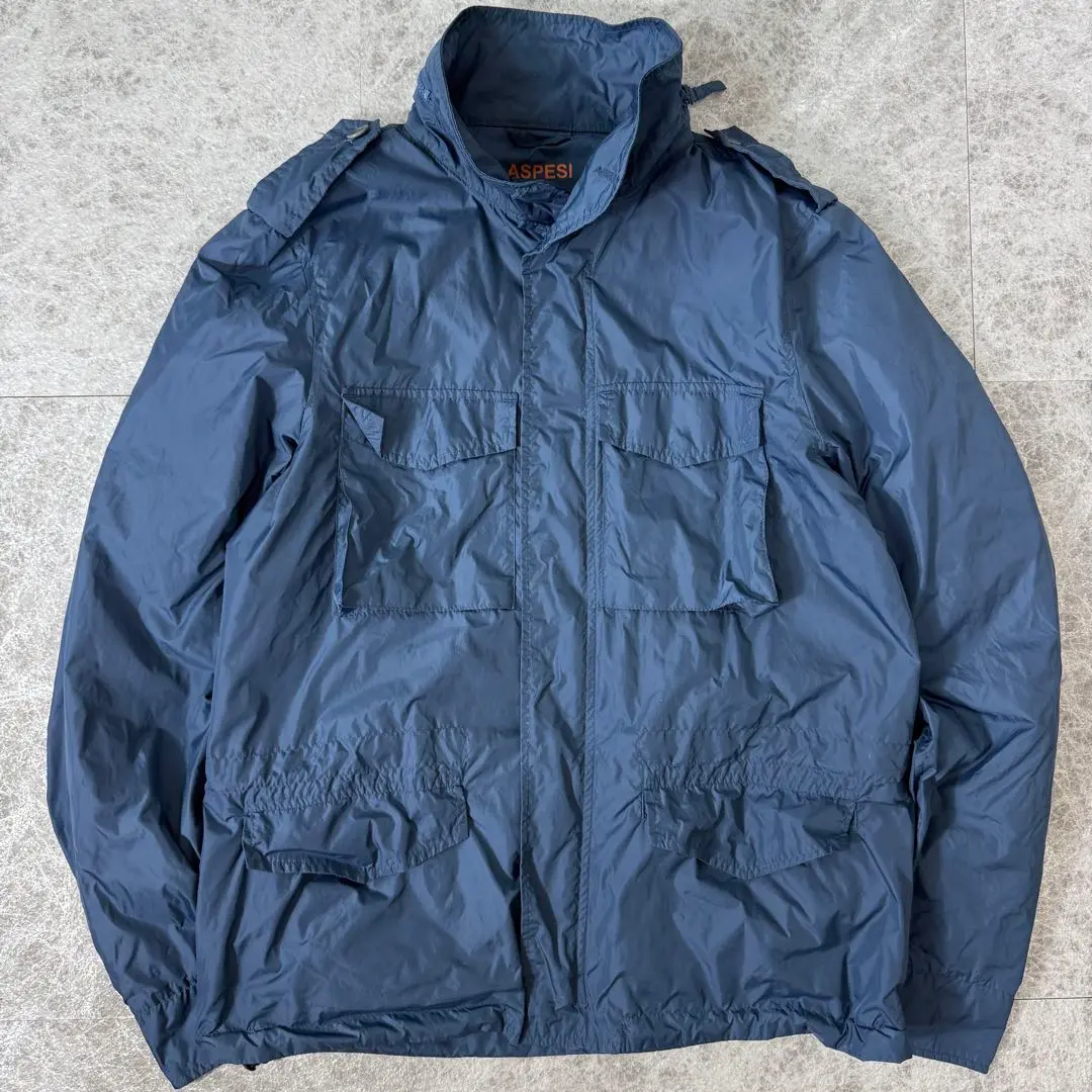 未使用級✨️アスペジ　パッカブルナイロンジャケットM　M-65 2way 紺 ASPESI アスペジ パッカブルナイロンブルゾン MINI FIELD VENTO