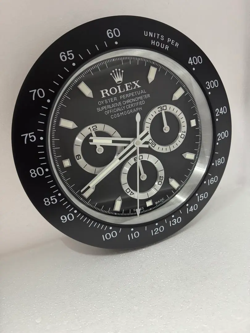 う*ん様 販促品　未使用 ROLEX 掛け時計 デイトナ シルバー 黒 黒文字盤 2025年最新】ロレックス 掛け時計 デイトナの人気アイテム