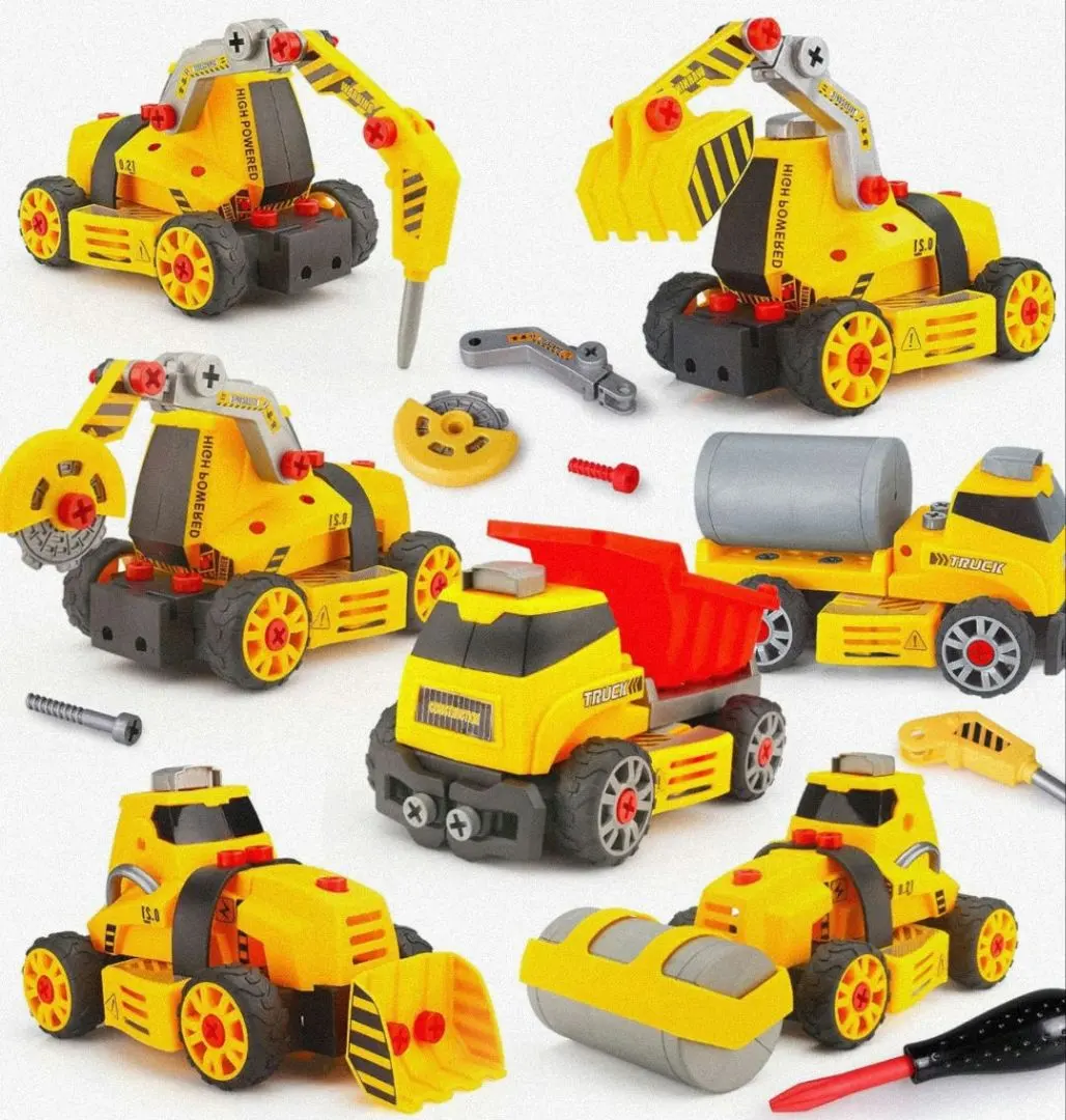 Thumbnail of Work vehicles, construction toy, DIY toy, tools, excavator, bulldozer