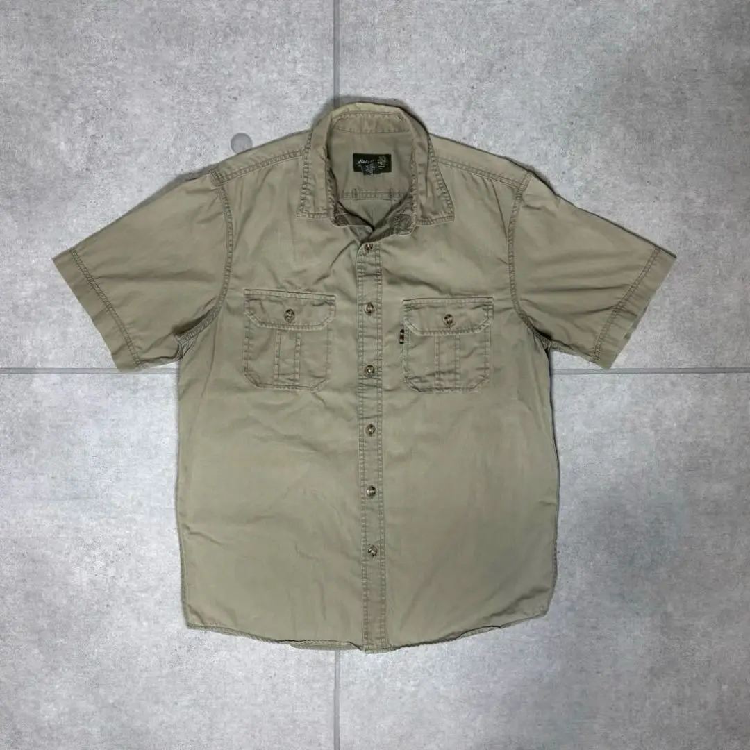 Thumbnail of Eddie Bauer Short Sleeve Safari Shirt Military Shirt Work Khaki