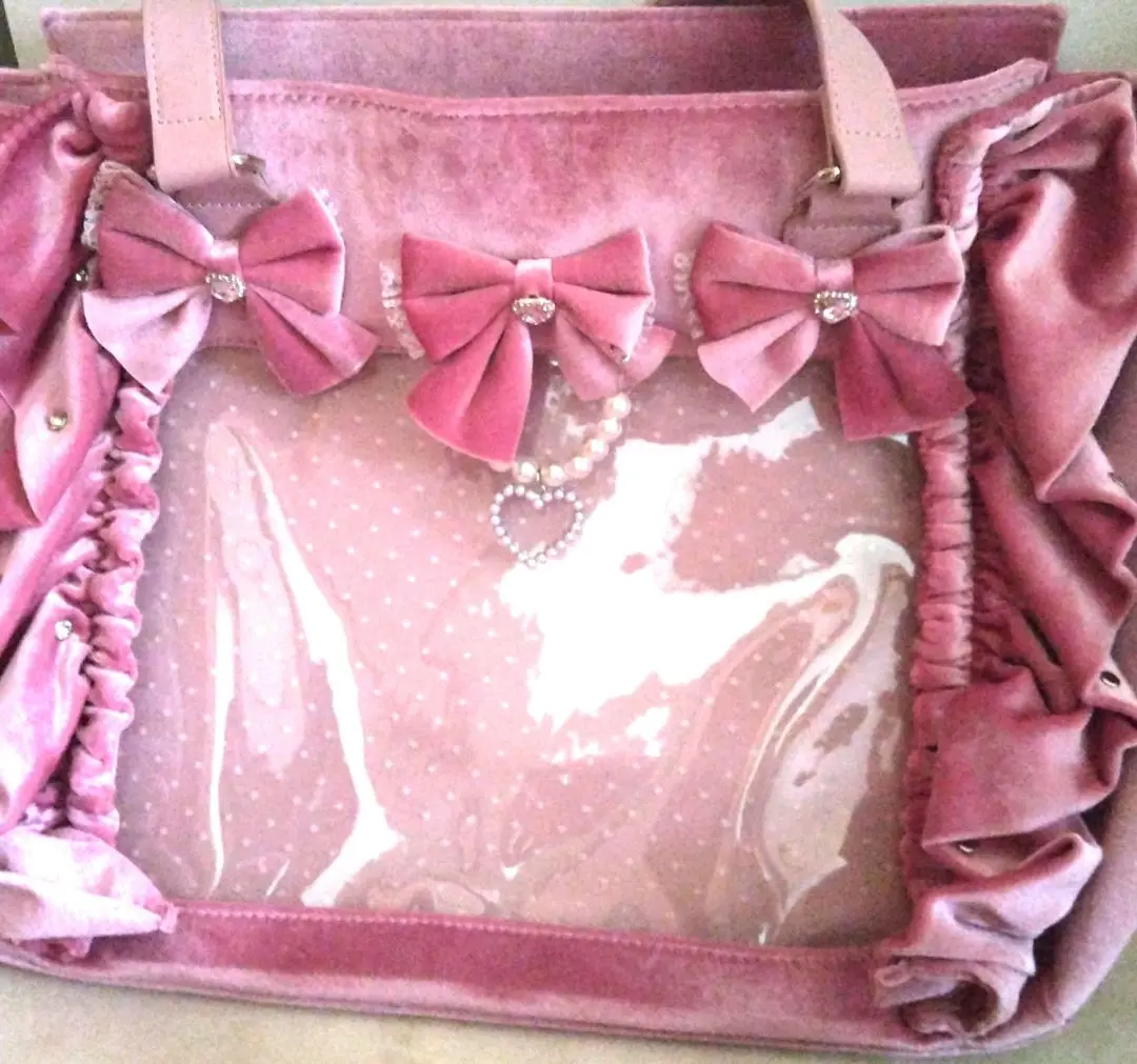 Ank Rouge 確定ファンサのおまじない ベロア 痛バッグ (特大) ピンク 確定ファンサのおまじないベロアBag(特大) - Ank Rouge(アン