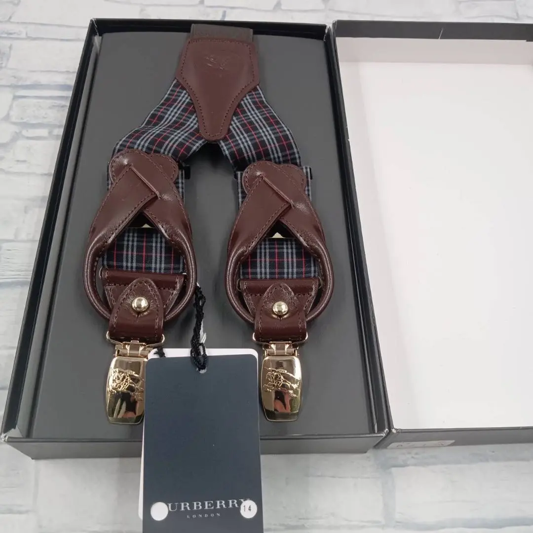 バーバリー Burberry☆ ヴィンテージ サスペンダー Y型 ボタン式