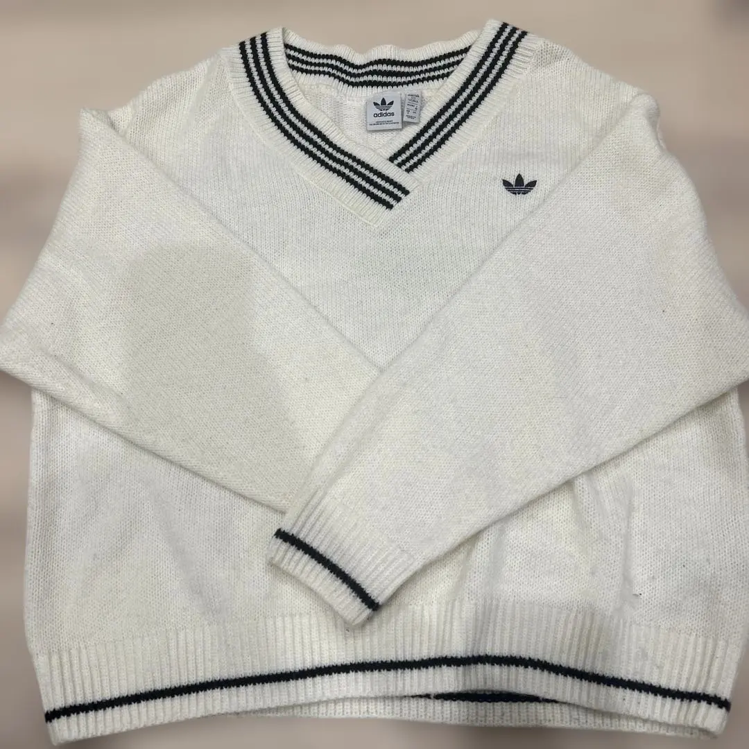 Thumbnail of adidas Ivory V-Neck Sweater M