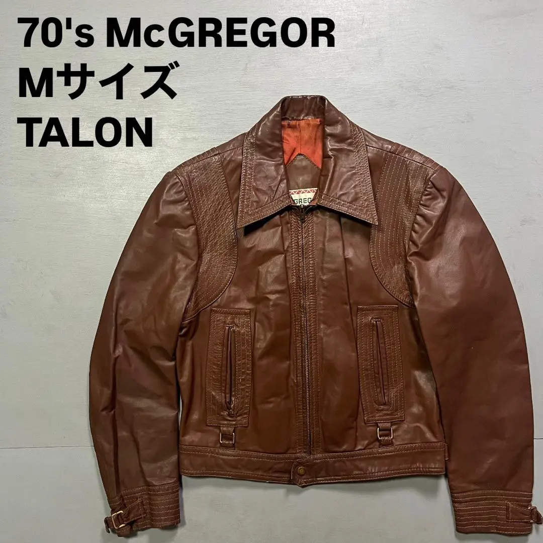 70's McGREGOR レザージャケット　本革　オールレザー　TALON 70s McGREGOR】レア スエードレザージャケット 本革 ブラジル製