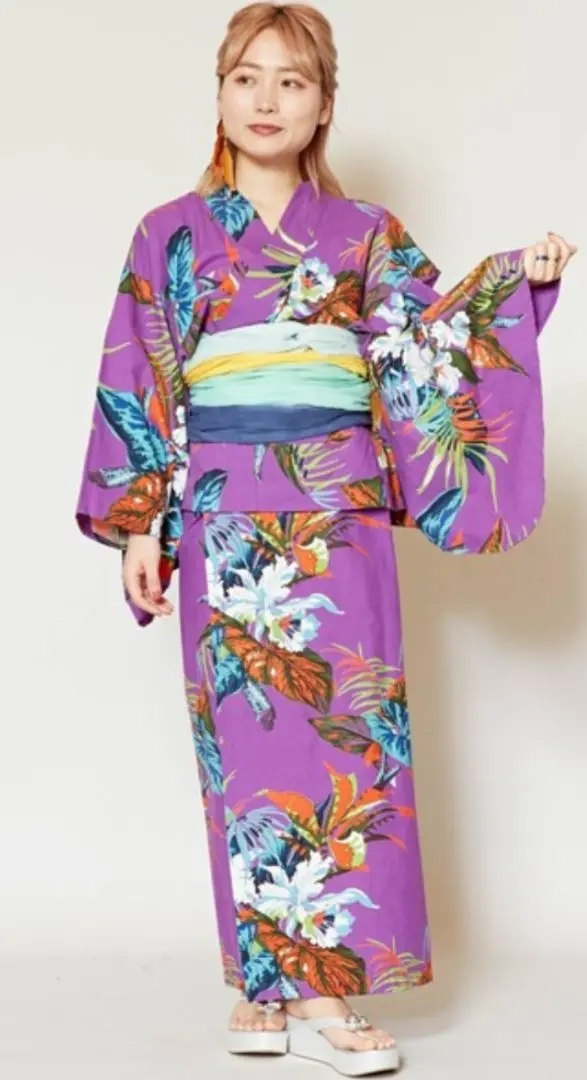 最終お値下げ⭐️チャイハネ　アジアンエスニック　セパレート浴衣　蓮の花レディース チャイハネアジアンエスニックセパレート浴衣蓮の花レディース