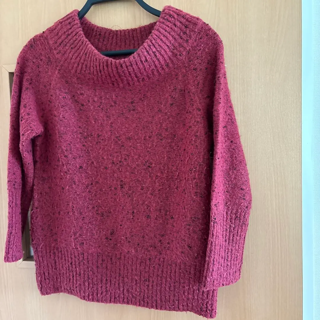 Thumbnail of YUKI TORII Off-the-shoulder turtleneck knit, red