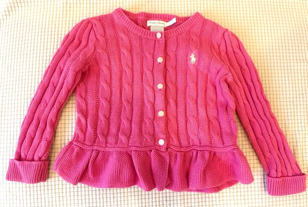 Thumbnail of Ralph Lauren Pink Cable Knit Cardigan
