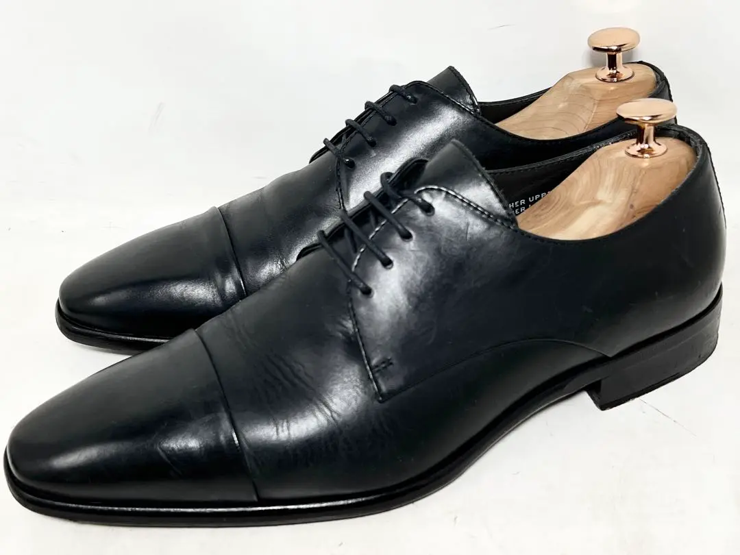 美品【HILTON】ドレスシューズ 27 革靴 ブラック 3450 ビジネス AOYAMA 【洋服の青山】24.5-27.5cm ワイズ3E ビジネスシューズ
