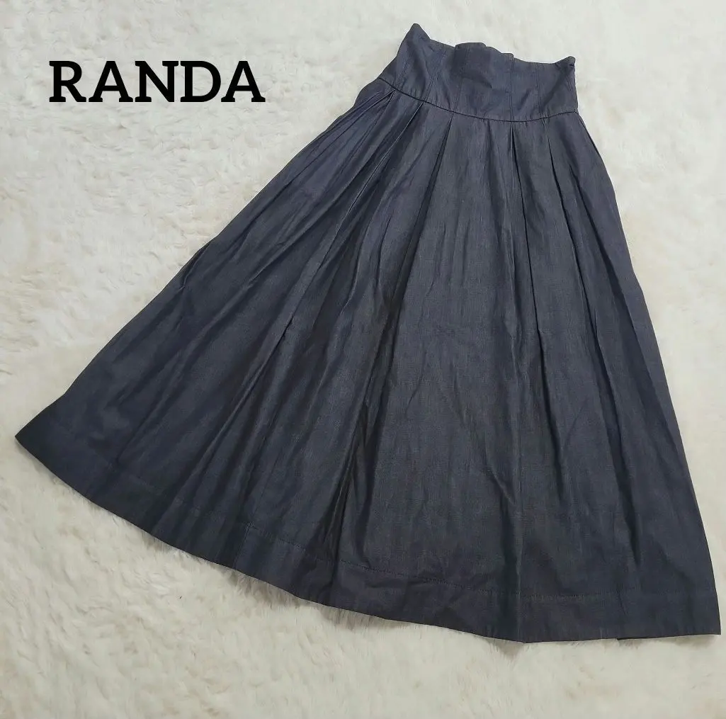 Thumbnail of Excellent condition RANDA high-waisted tuck skirt, flared, denim-like fabric