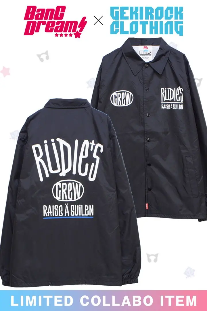 アウターウェア　UNUSUAL×宇田川巴 コーチジャケット ブラック Lサイズ 「BanG Dream! ガールズバンドパーティ!×GEKIROCK CLOTHING 第3弾」 03261210_605d508ae9241.jpg