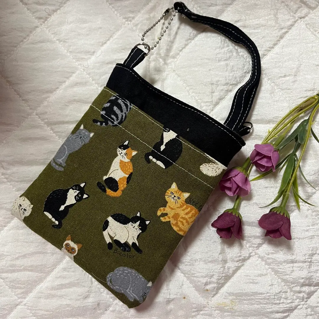 Thumbnail of Smartphone pouch, handmade (cat pattern)