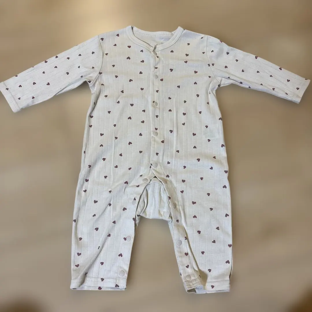 Thumbnail of Heart pattern romper, size 70-80, cream color