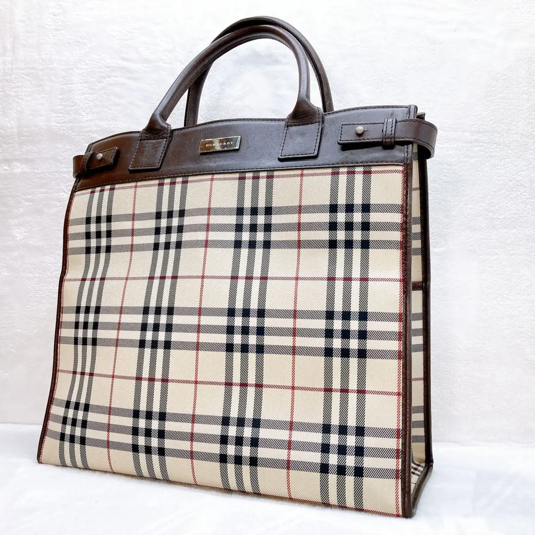 Thumbnail of ✨Excellent Condition✨ Burberry Handbag Nova Check Large Capacity Logo Plate Brown