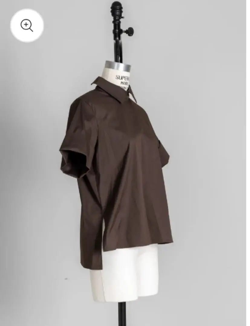 deres デレス　ハーフスリーブシャツ　チョコレート　フリー Bridget / half sleeve blouse(sugar/sesame/chocolate) – deres