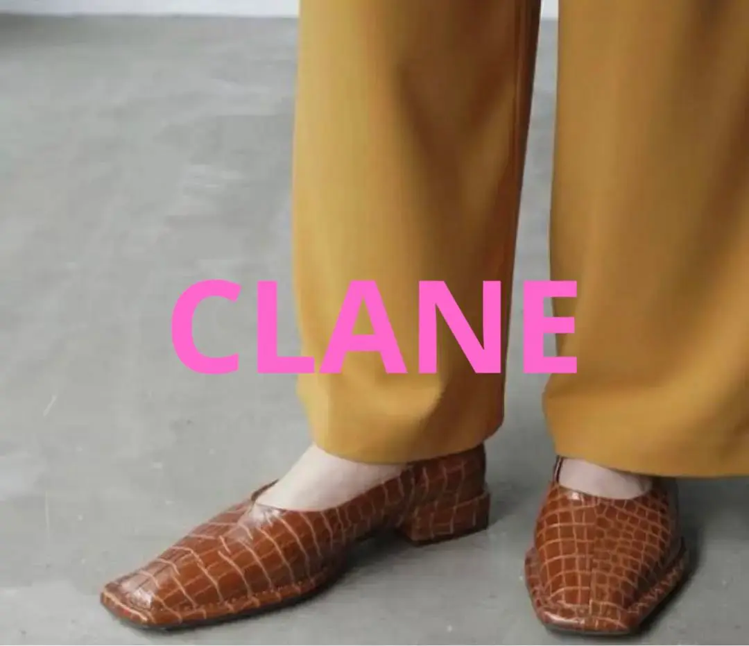 即完売品⭐︎ CLANE クラネアウトステッチスクエアフラットシューズ