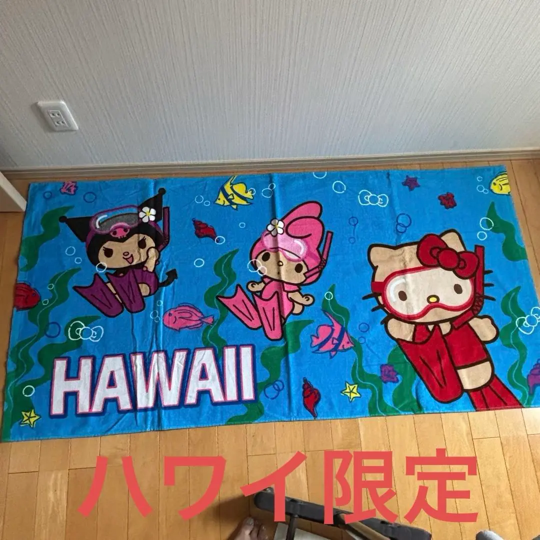 【ハワイ限定/新品】カハラホテル✖️日焼けキティ　大人気限定コラボバスタオル ハワイ カハラホテル 紺 水色 2つセット 日焼けキティ 限定