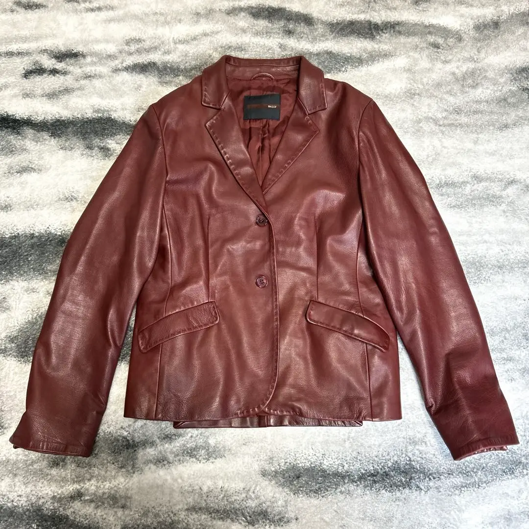 BALLY バリー　羊革　ラムレザー　シングルライダースジャケット　サイズ48 Bally 超美品 バリー BALLY 現行タグ ラムレザー スタンドカラー