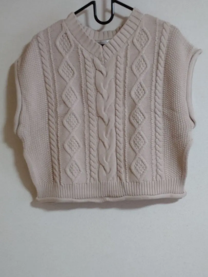 Thumbnail of KHALITA Vest, Beige, Slit Detail, Short Length, Size M