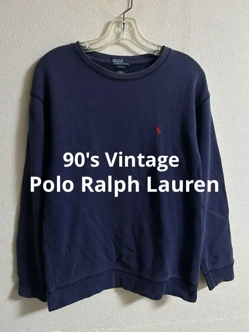 Thumbnail of 90's Vintage Nasu-Kon (Eggplant Navy) Faded Ralph Lauren Sweatshirt, Cropped Length, RRL
