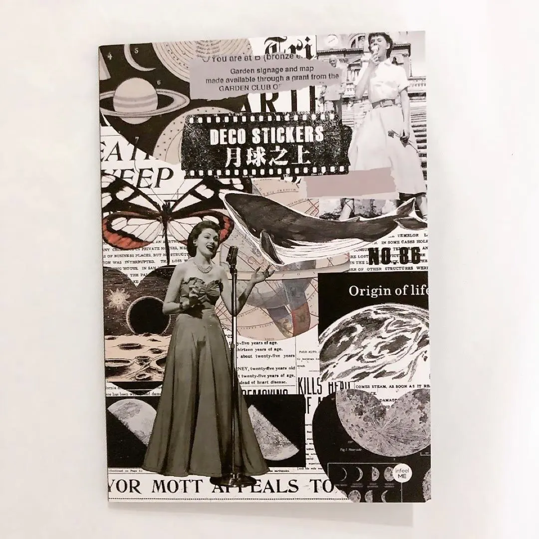 Thumbnail of Zolarkar 1 book Collage Material Girl Diary Stickers Moon