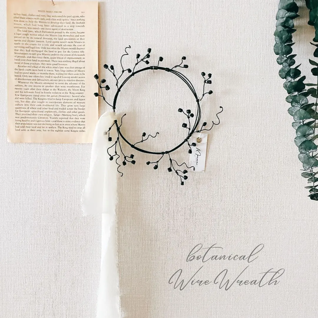 ✧︎*。獨一無二✧︎*。木果與小枝的植物風線圈花環 自然 #72 的縮圖