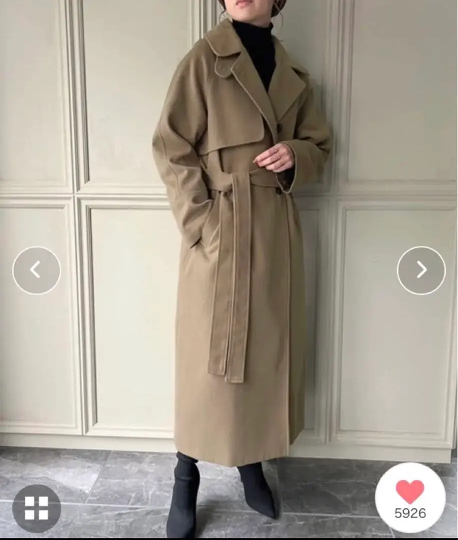 Thumbnail of New JUNOAH 2-way Stand Collar Yoke Coat M Dark Beige