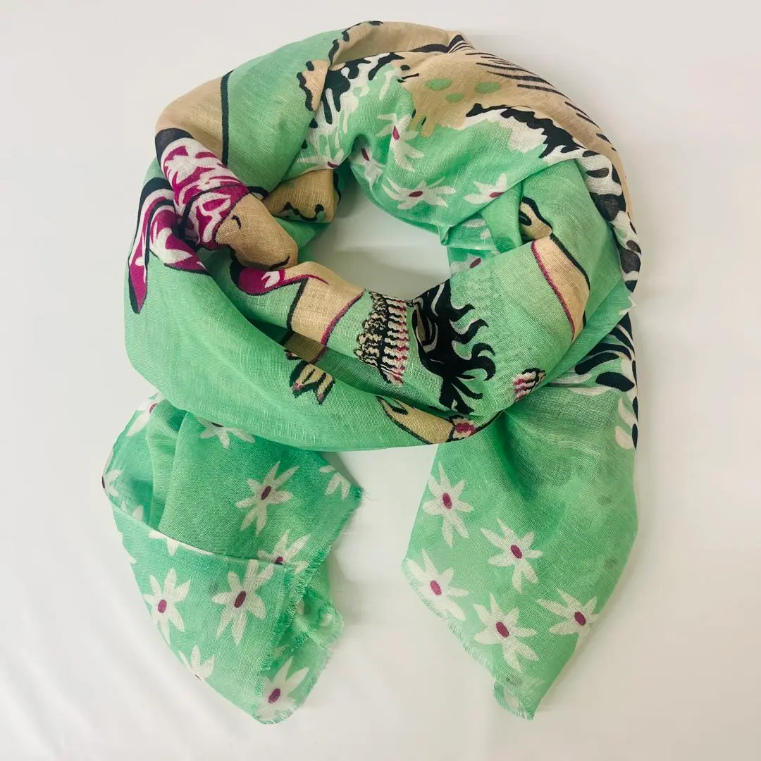YARNZ 大判ストール カシミヤ100% 可愛い蜂柄 YARNZ 大判ストール カシミヤ100% 可愛い蜂柄