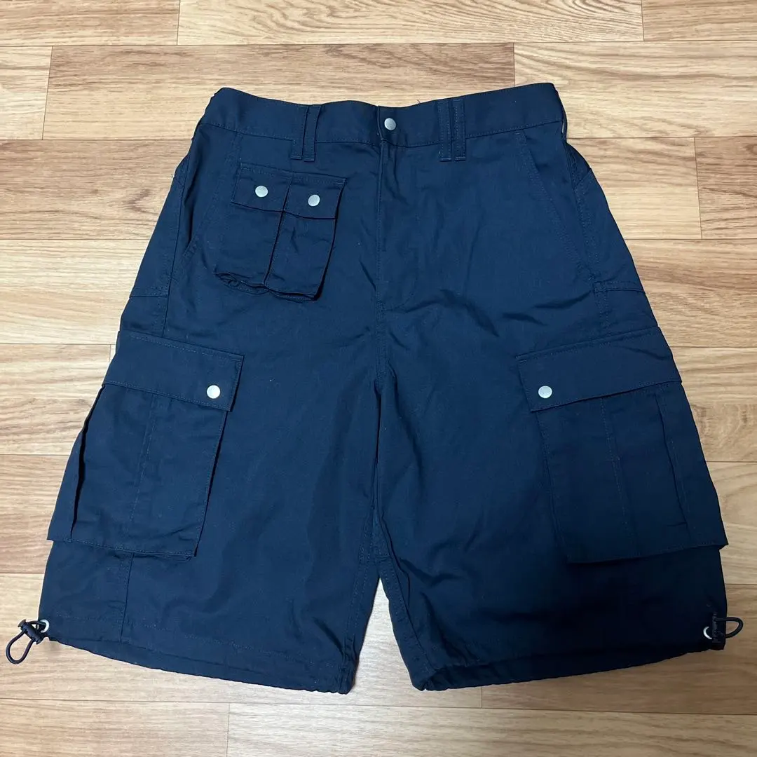 Thumbnail of GU Wide Cargo Shorts by rokh S Rokh Navy Half Pants