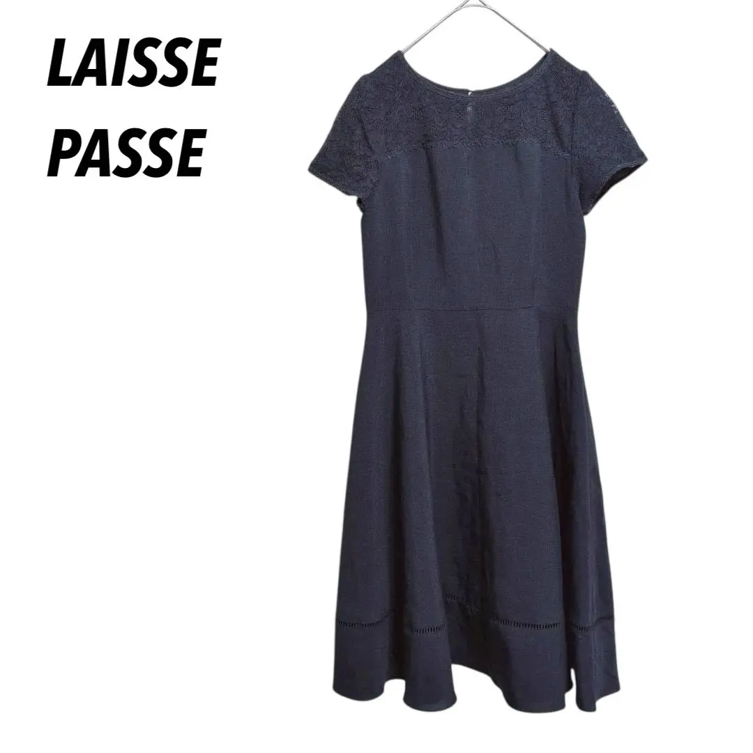 Thumbnail of LAISSE PASSE Party Dress, Flare, Short Sleeves, Floral Lace, Made in Japan