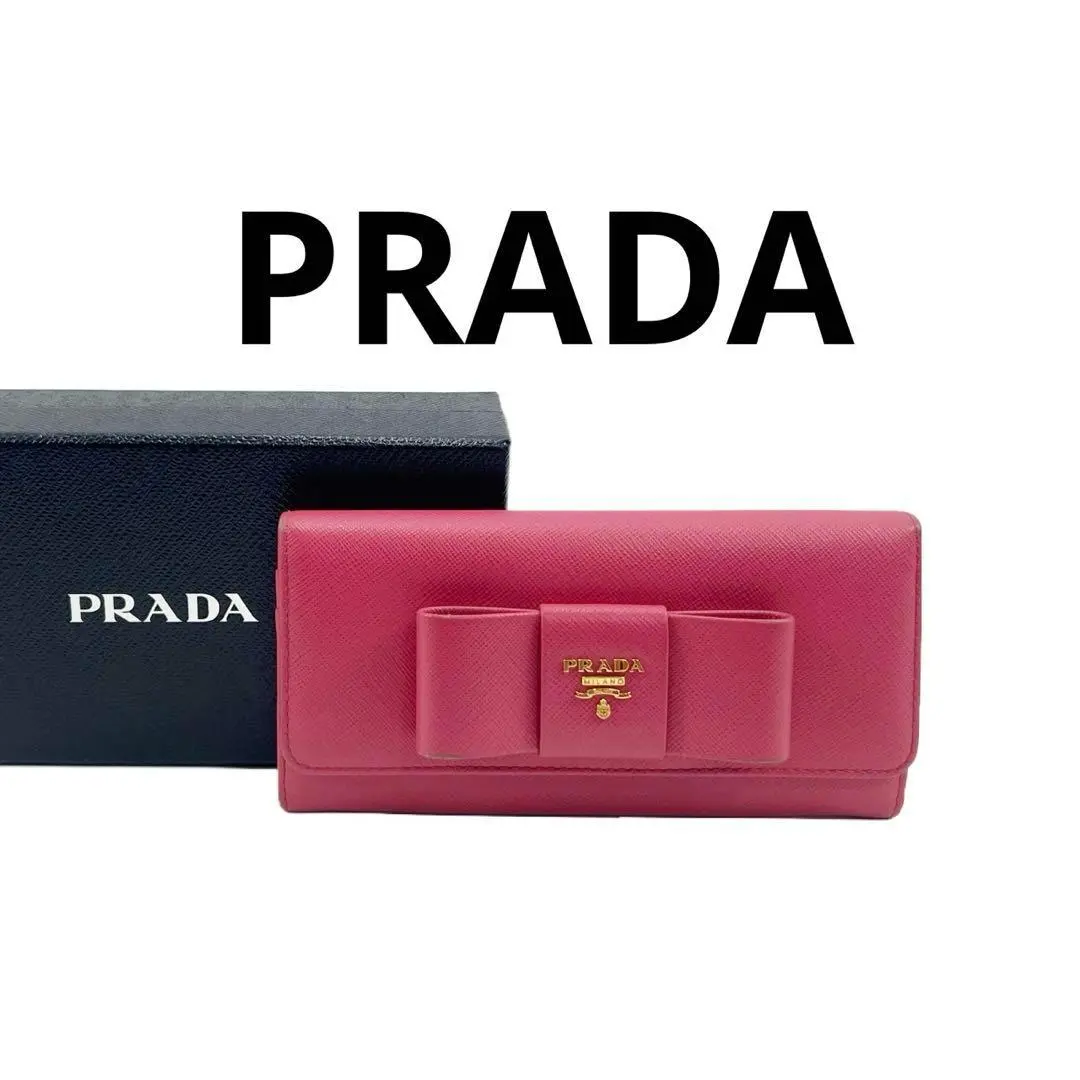 超美品 PRADA プラダ 長財布　ダブルホック　ORCHIDEA 楽天市場】【財布】PRADA プラダ ラウンドファスナー リボン 長