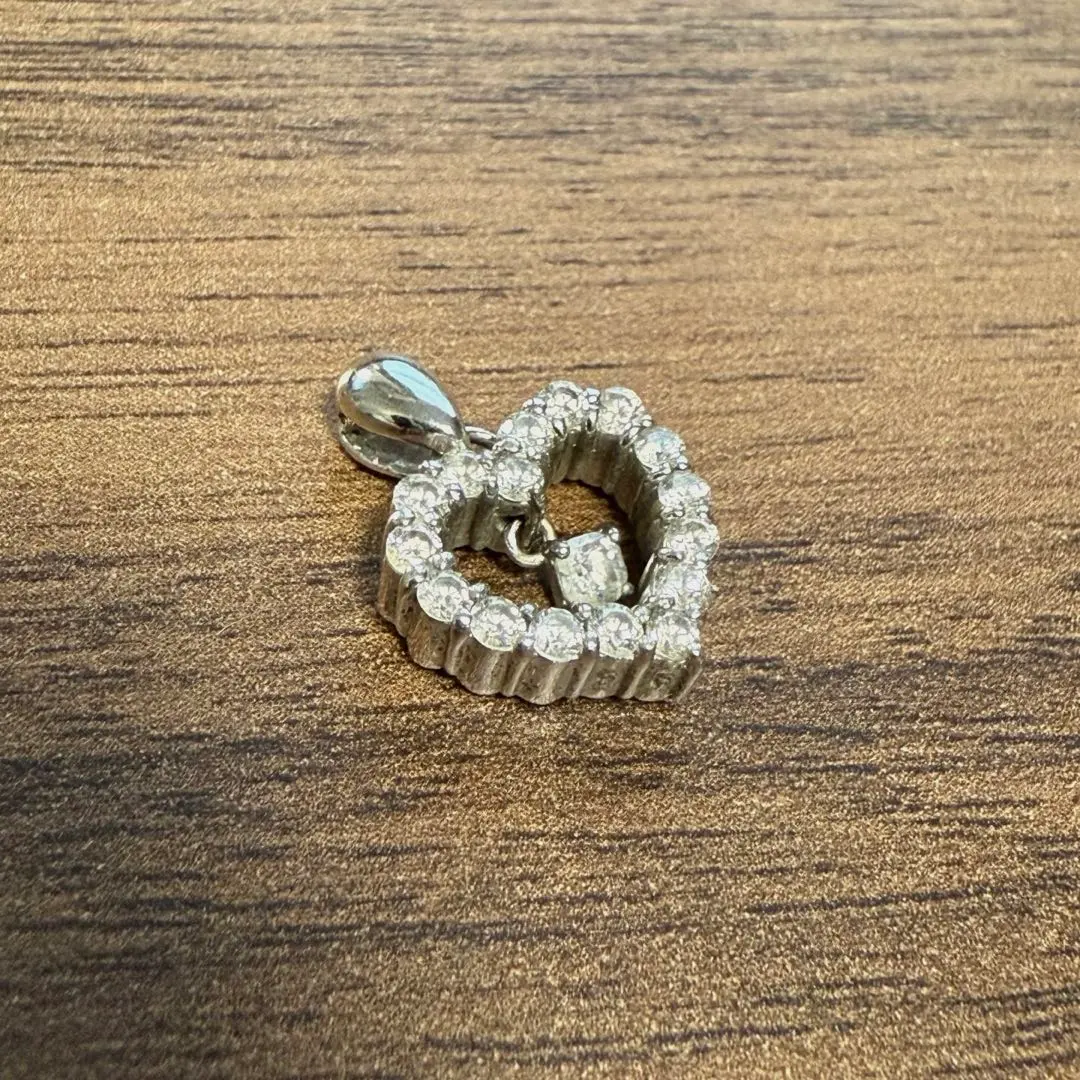 Thumbnail of Crossfor Heart-shaped Pendant Top Zirconia Silver