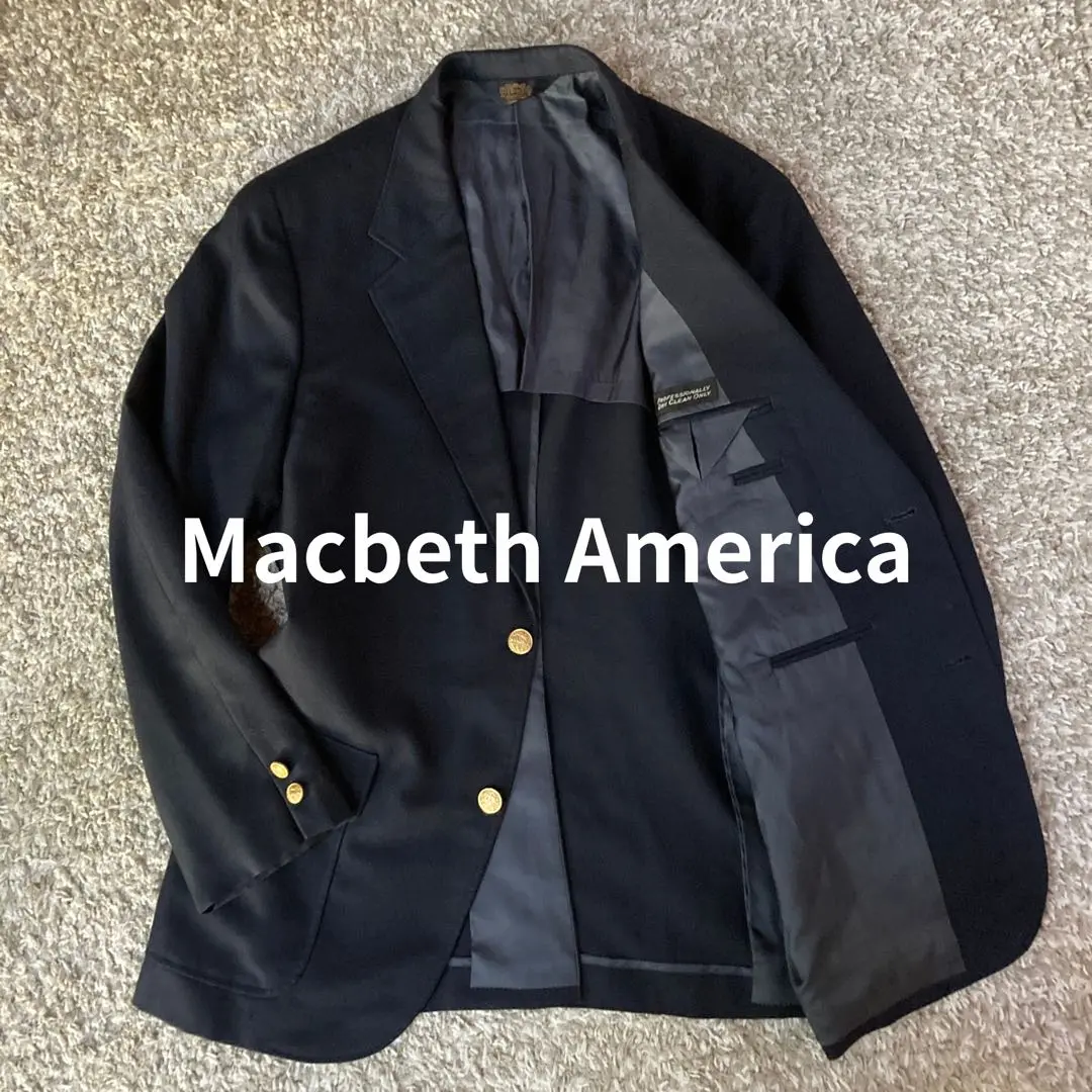 【希少サイズ2XL 美品】マクベス ダブルテーラードジャケット　金ボタン 紺ブレ 2025年最新】MACBETH メンズ テーラードジャケットの人気
