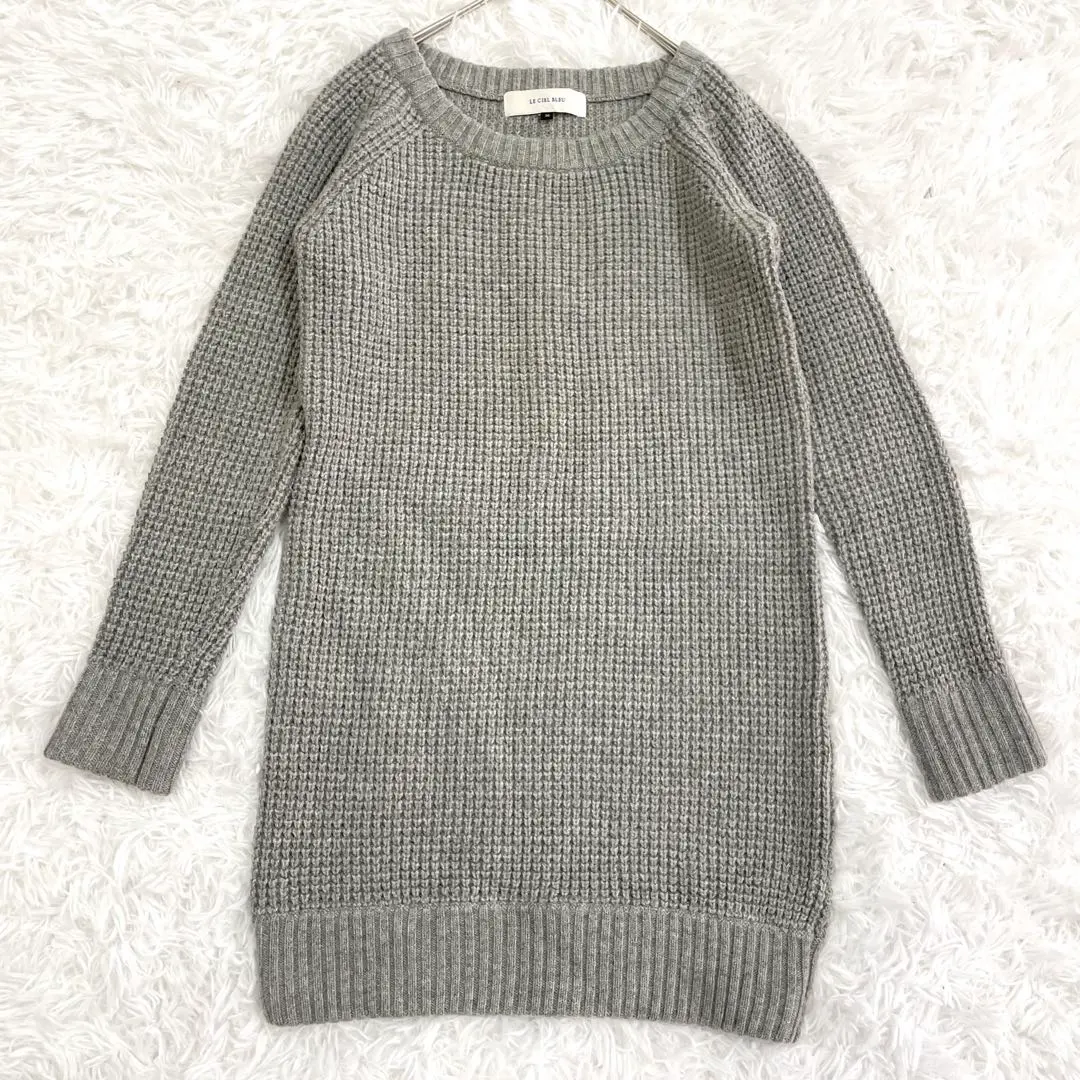 Thumbnail of Le Ciel Bleu Alpaca Blend Knit Sweater M Round Neck Gray