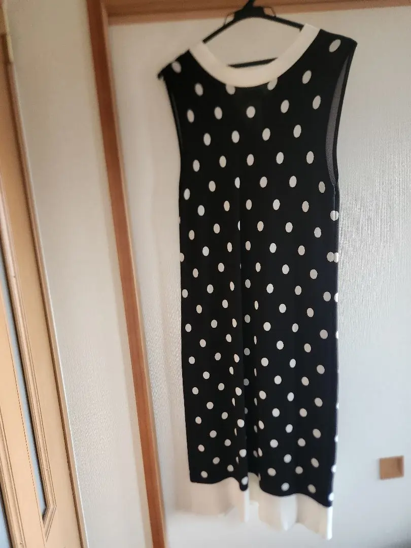 Thumbnail of Grace Continental Dot Pattern Knit Sleeveless Dress