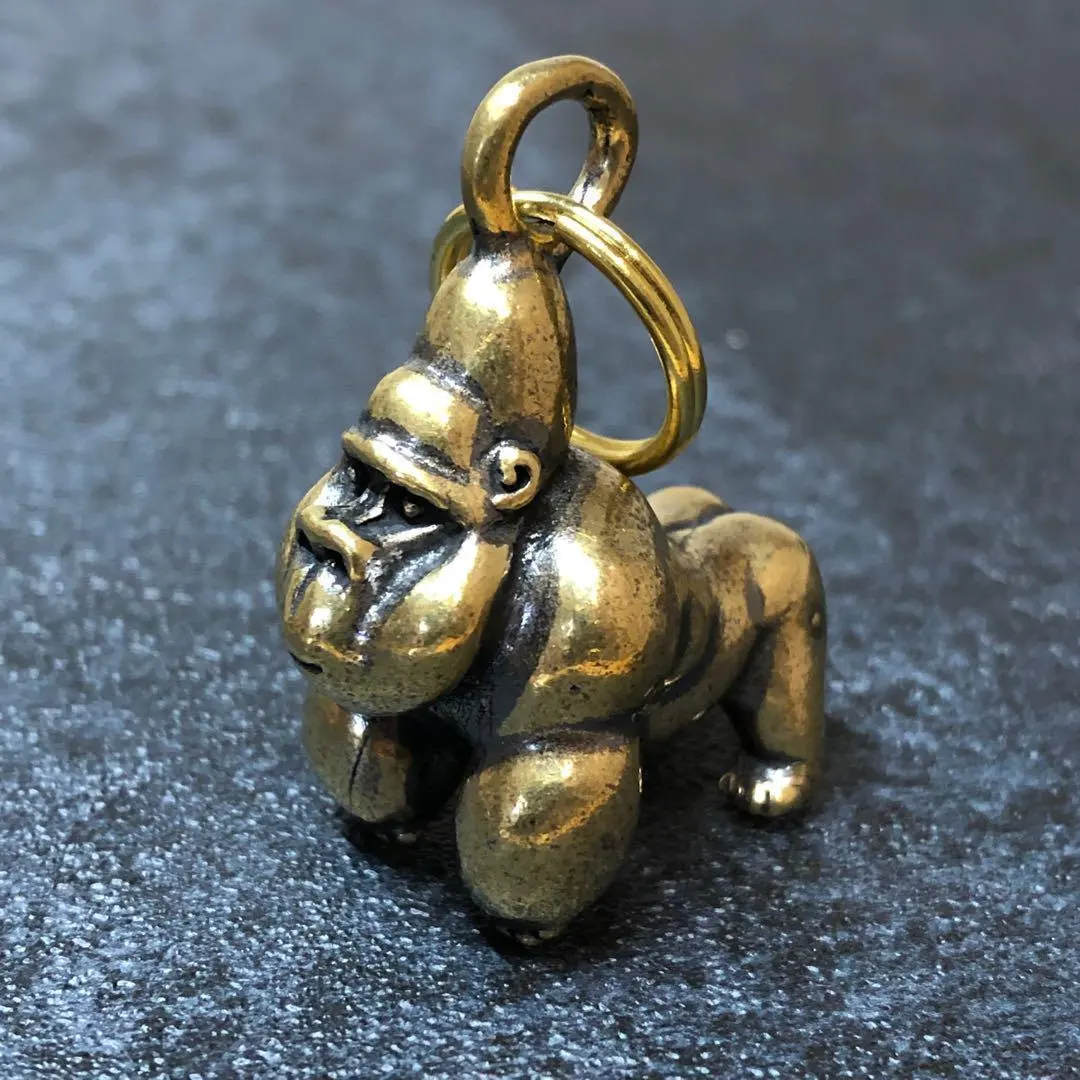 Thumbnail of Brass Keychain Gorilla Antique Style Monkey Ape Accessory