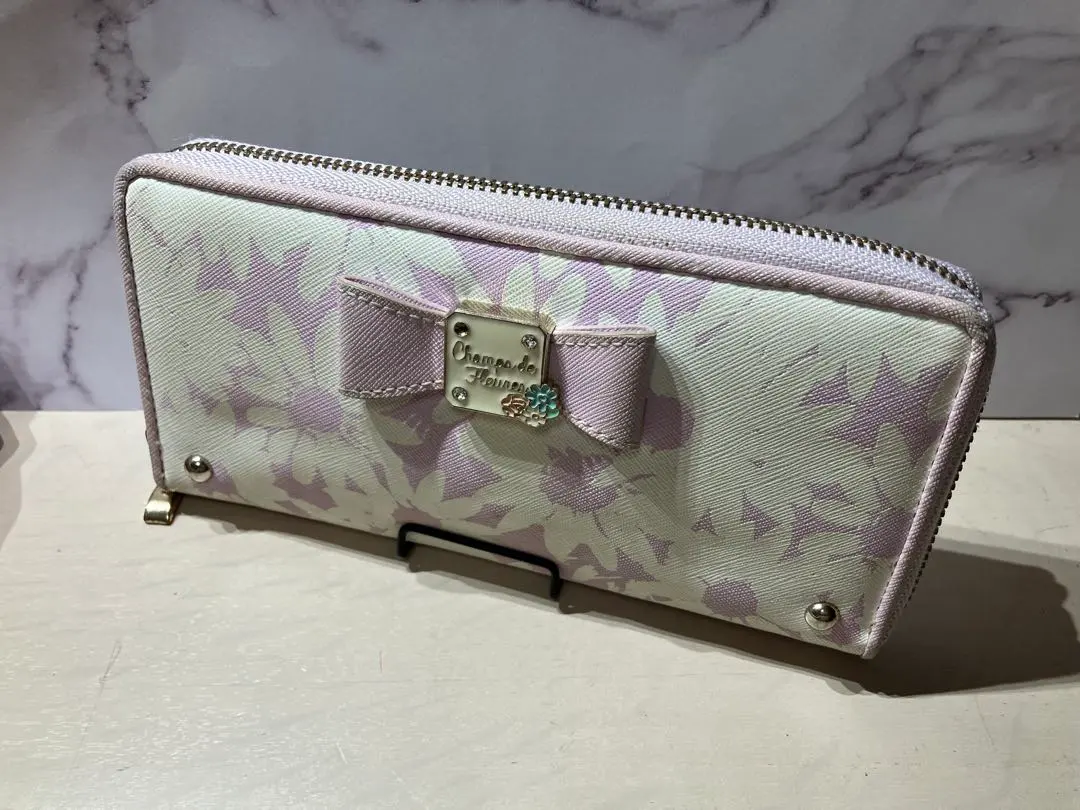 長款錢包 女士 鈔票夾 紫色 花紋 女孩 兒童 的縮圖