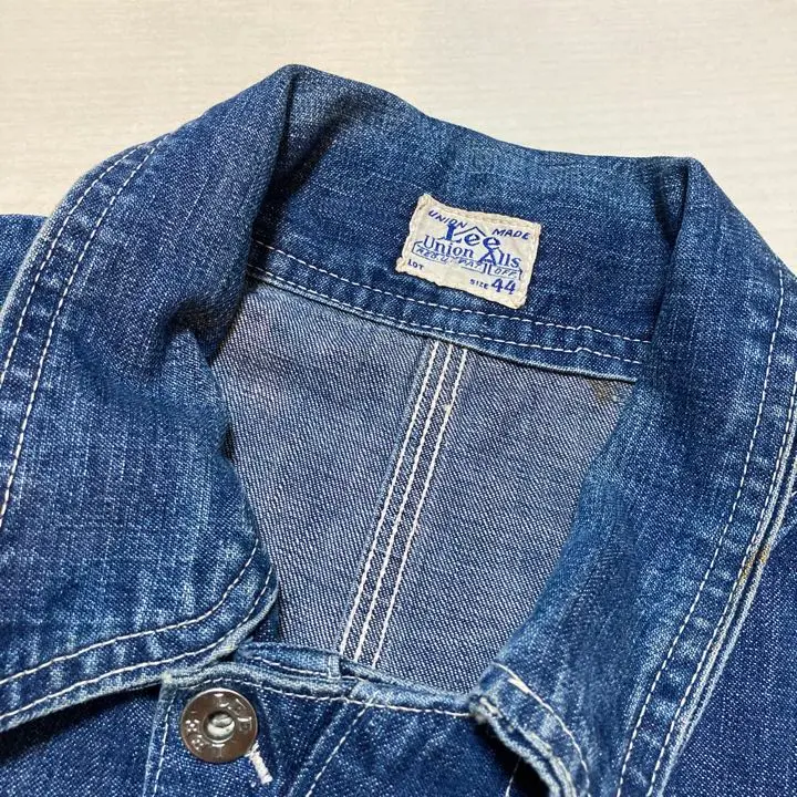 60s リー ユニオンオールズ 38 焼け汚れ有 HBT ダメージ無 古着 60s USA製 Lee Union-Alls ヘリンボーン デニム ワーク