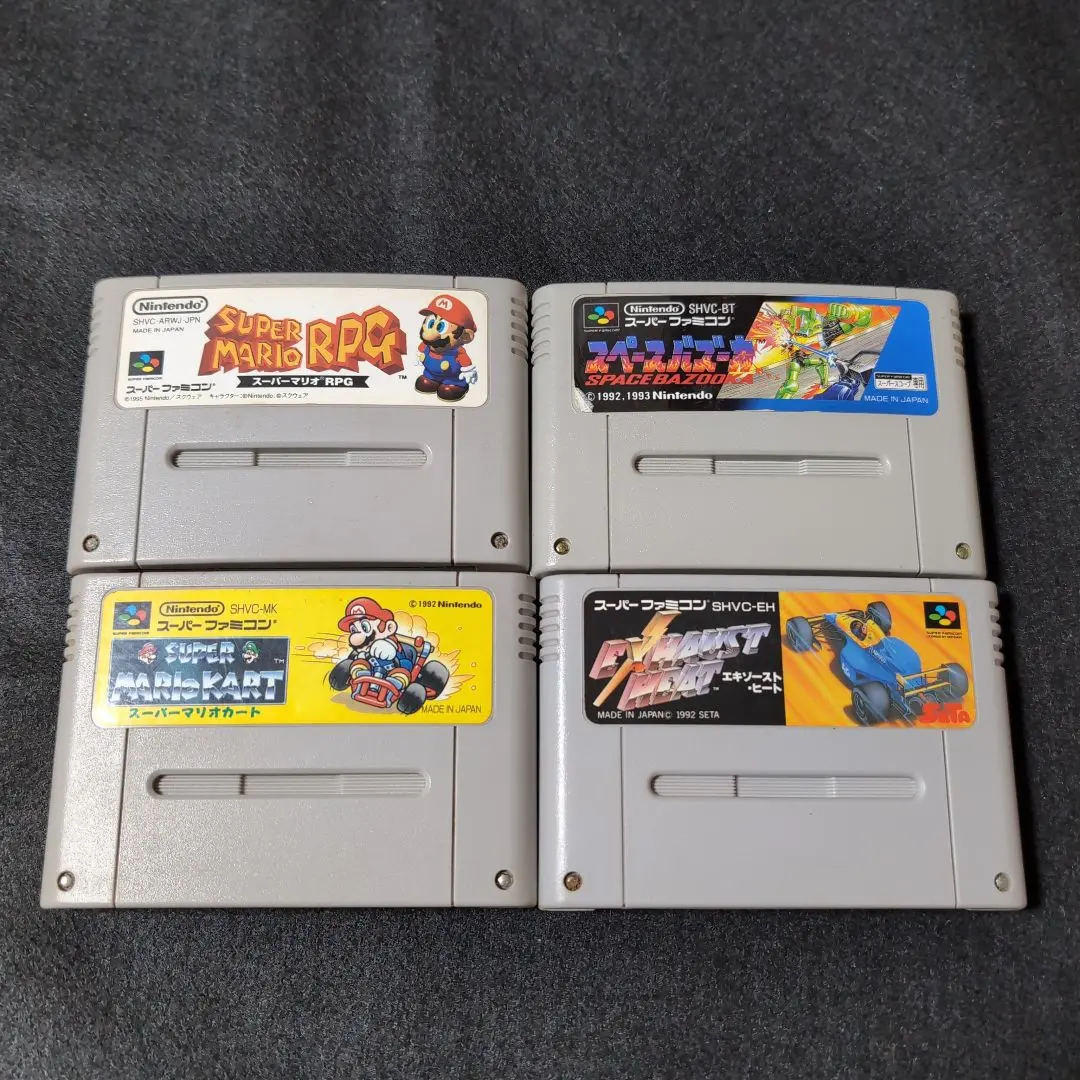 Thumbnail of Super Famicom game software, set of 4: Mario Kart, and others