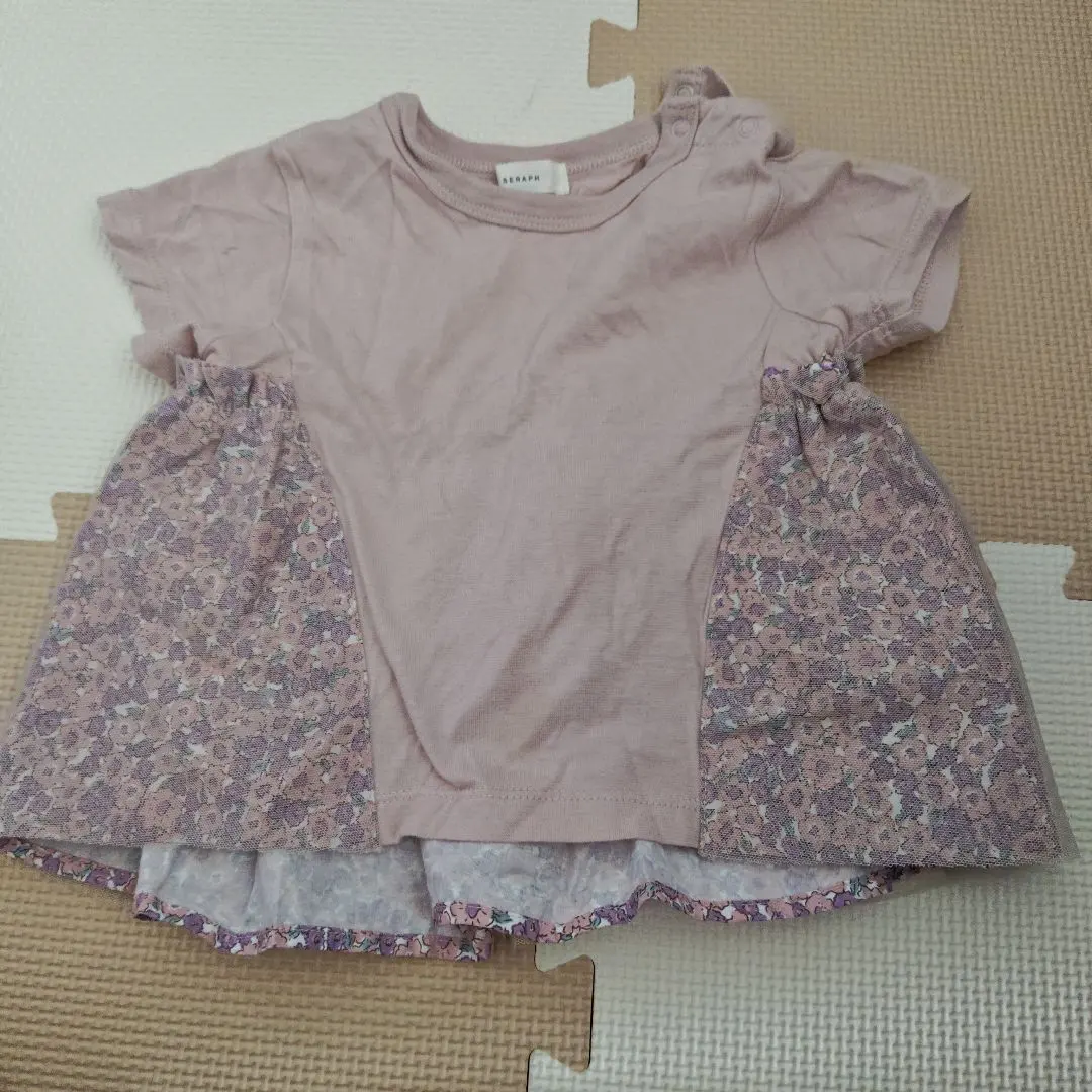 Thumbnail of T-shirt with floral print skirt, size 80