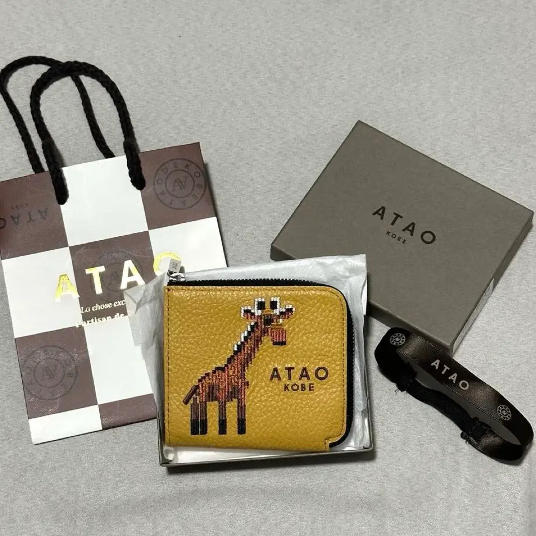 アタオ ATAO18周年記念 ZOOシリーズ チェス キリン 財布 ミニ財布 ATAO18周年記念｜ZOOシリーズ｜チェス(CHESS)｜ミニ財布｜刺繍
