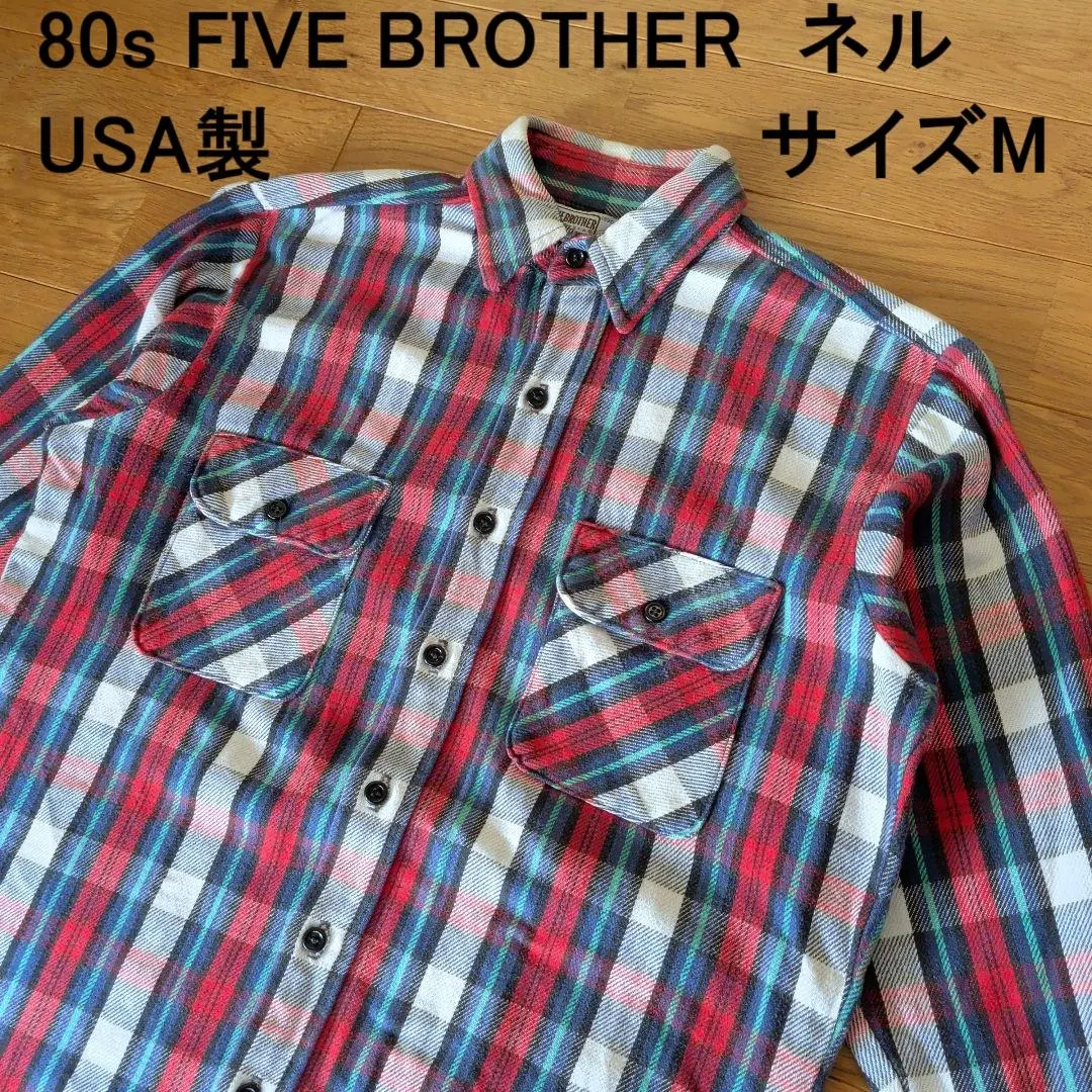 Thumbnail of 70s80s FIVE BROTHER Flannel Shirt Made in USA Size M Excellent Condition