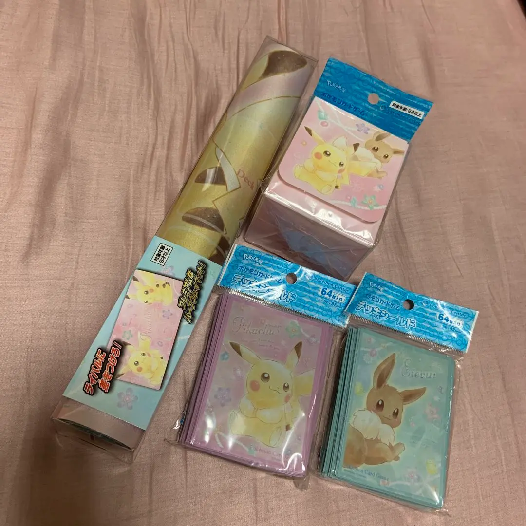 ピカチュウ　イーブイ　ジュエル　デッキシールド　デッキケース　プレイマット ポケモンカード ピカチュウ イーブイ Jewel デッキケース＋