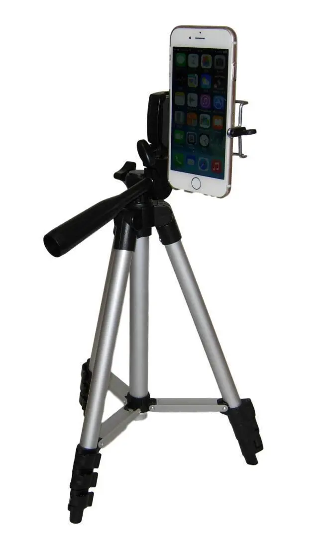 相機三腳架 高度調整4段 3WAY雲台 手機夾 收納袋附 的縮圖