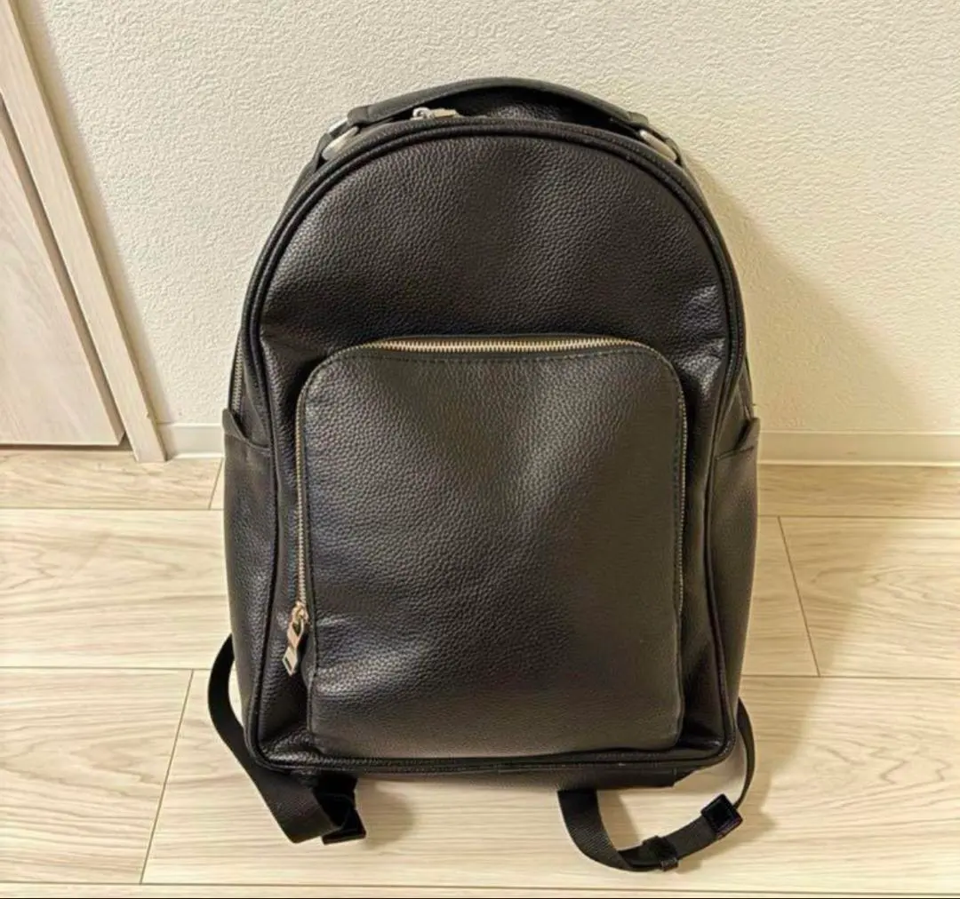 Thumbnail of ZARA Black Faux Leather Backpack
