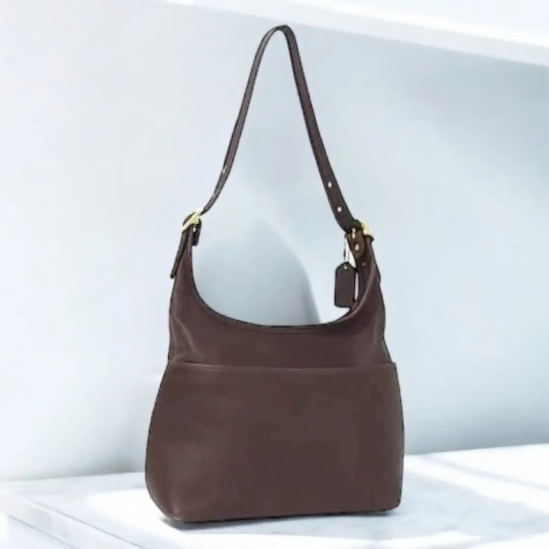希少✨ オールドコーチ COACH ショルダーバッグ　レザー　9058　希少色 美品✨オールドコーチ 2way ショルダーバッグ レザー グリーン